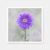 Serviette En Papier Aquarelle violette dahlia (Devant)