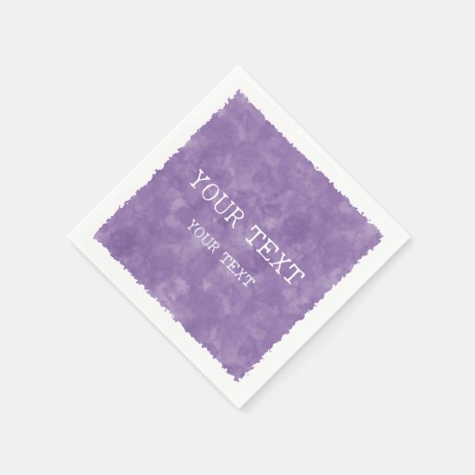 Serviette En Papier Aquarelle violette du nom personnalisé (Coin)