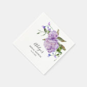 Serviette En Papier Aquarelle violette Fête des mariées florale (Coin)