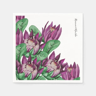 Serviette En Papier Aquarelle violette King Protea