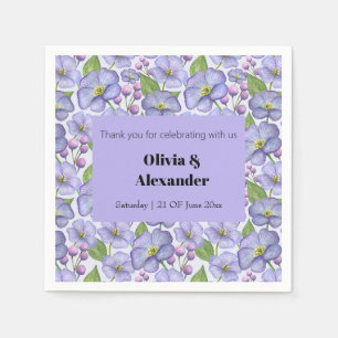 Serviette En Papier Aquarelle Violettes Violettes & Motif Floral