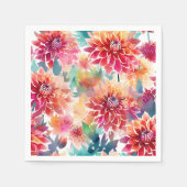 Serviette En Papier Aquarelle vive Dahlia (Devant)