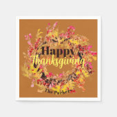 Serviette En Papier Aquarelle Vivive Les Feuilles D'Automne Wreath Tha (Devant)