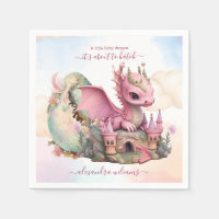 Aquarelle Whimsical Baby shower de dragon rose