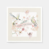 Serviette En Papier Aquarelle Whimsical Fairy Joyeux anniversaire (Devant)
