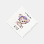 Serviette En Papier Aquarelle Whimsical Girl Pilot Teddy Bear (Coin)