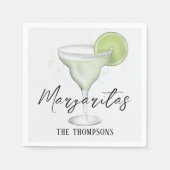 Serviette En Papier Aquarelle Whimsical Margarita QR Code Site Web (Devant)