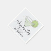 Serviette En Papier Aquarelle Whimsical Margarita QR Code Site Web (Coin)