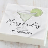 Serviette En Papier Aquarelle Whimsical Margarita QR Code Site Web