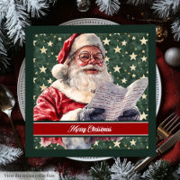 Aquarelle Whimsical Santa Claus Cadeaux serviettes