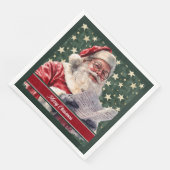 Serviette En Papier Aquarelle Whimsical Santa Claus Cadeaux serviettes (Coin)