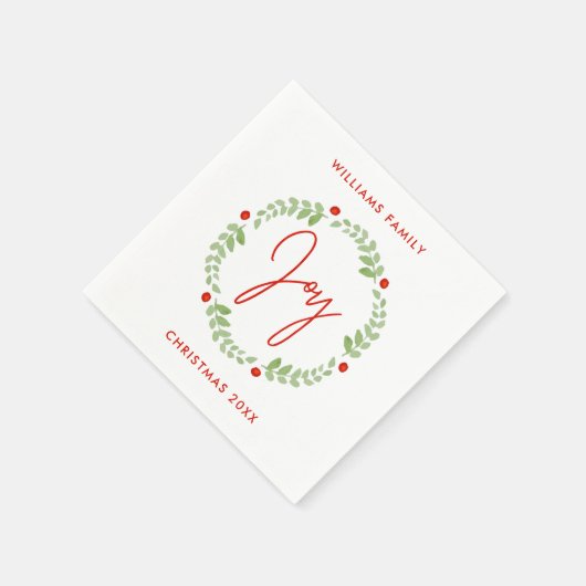 Serviette En Papier Aquarelle Whimsical Serre de Noël (Coin)