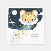 Serviette En Papier Aquarelle Whimsical Tiger Anniversaire (Devant)