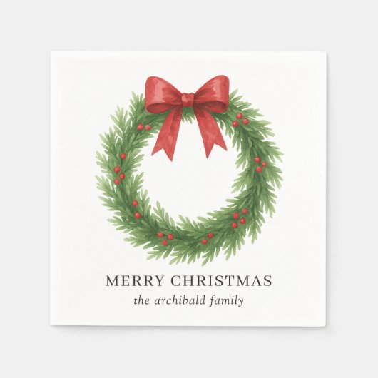 Serviette En Papier Aquarelle Wire Noël moderne (Devant)