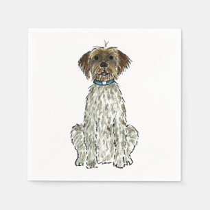 Serviette En Papier Aquarelle WPG Pointeur À poils durs Griffon Dog Ar