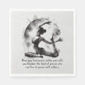 Serviette En Papier Aquarelle Yoga Reiki Pose King Pigeon à une jambe (Devant)