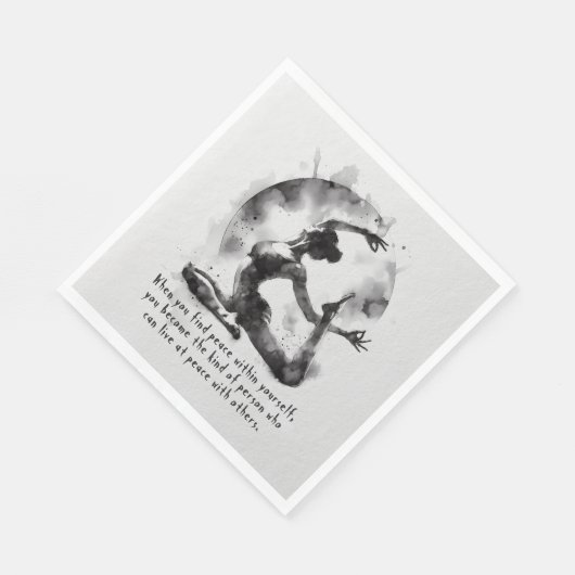 Serviette En Papier Aquarelle Yoga Reiki Pose King Pigeon à une jambe (Coin)