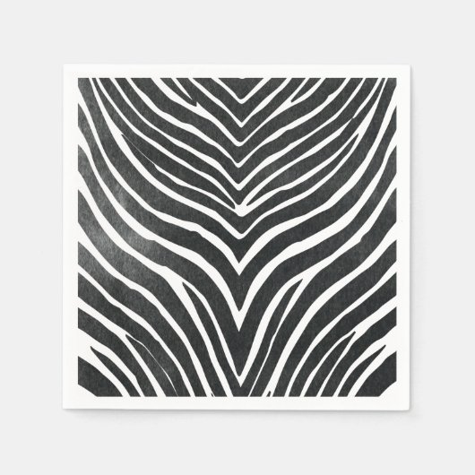 Serviette En Papier Aquarelle Zèbre (Devant)