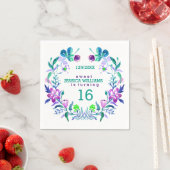 Serviette En Papier Aquarelles fleurie courre douce 16 (En situation)