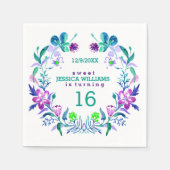 Serviette En Papier Aquarelles fleurie courre douce 16 (Devant)