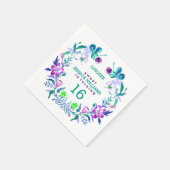 Serviette En Papier Aquarelles fleurie courre douce 16 (Coin)