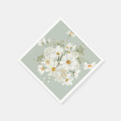 Serviette En Papier Aquarelles florales margueuses (Coin)