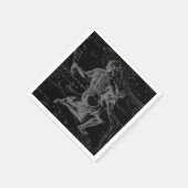Serviette En Papier Aquarius Constellation Hevelius 1690 sur Noir (Coin)