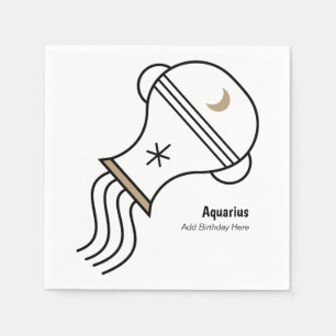 Serviette En Papier Aquarius the water bearer personalized party favor