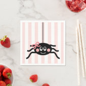 Serviette En Papier Araignée avec Bow rose (En situation)