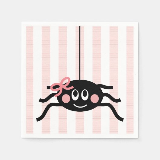 Serviette En Papier Araignée avec Bow rose (Devant)