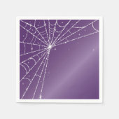 Serviette En Papier Araignée de diamant scintillant violet et blanc (Devant)