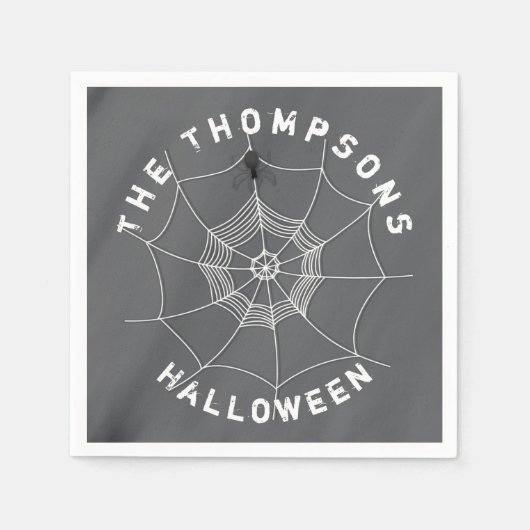 Serviette En Papier Araignée éffrayante dans les serviettes Spider Web (Devant)