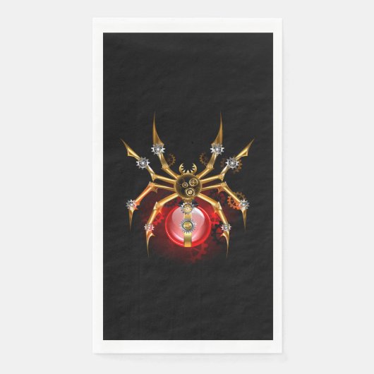 Serviette En Papier Araignée en vapeur noire (Devant)
