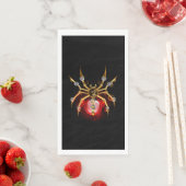Serviette En Papier Araignée en vapeur noire (En situation)