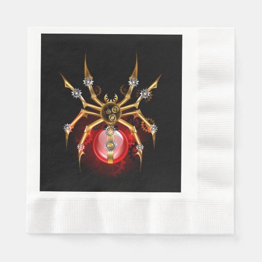 Serviette En Papier Araignée en vapeur noire (Devant)