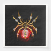 Serviette En Papier Araignée en vapeur noire (Devant)