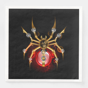 Serviette En Papier Araignée en vapeur noire