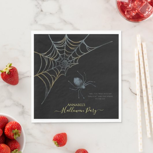 Serviette En Papier Araignée et toile d'araignée Halloween (En situation)