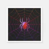 Serviette En Papier Araignée néon et toile d'araignée (Devant)