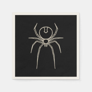 Serviette En Papier Araignée - Noir de chauve-souris et Blanc d'os