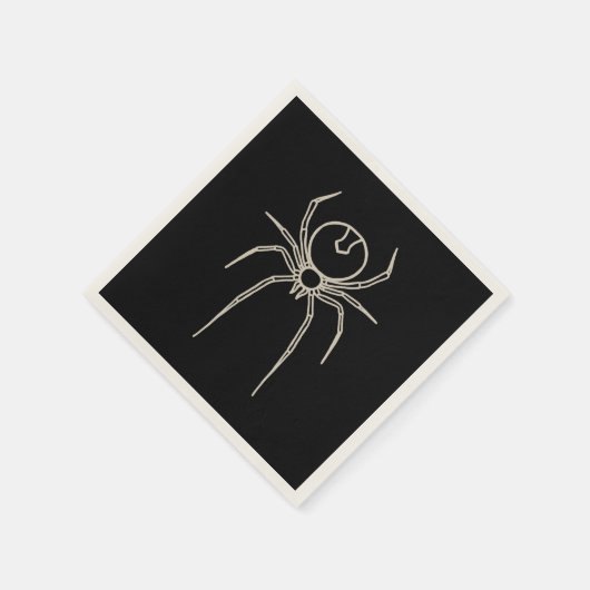 Serviette En Papier Araignée - Noir de chauve-souris et Blanc d'os (Coin)