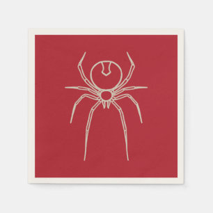Serviette En Papier Araignée - Rouge de sang et Blanc d'os