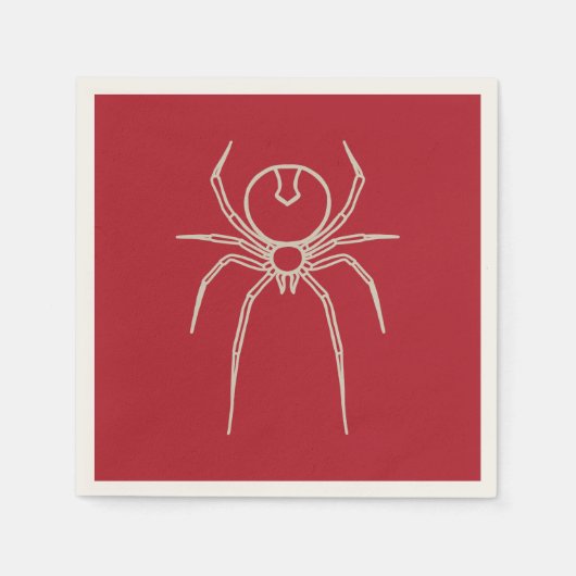 Serviette En Papier Araignée - Rouge de sang et Blanc d'os (Devant)