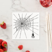 Serviette En Papier Araignée suspendue dans une web Halloween gothique (En situation)