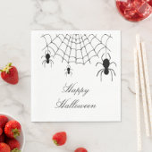 Serviette En Papier Araignées d'Halloween Éffrayant noir blanc (En situation)