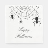 Serviette En Papier Araignées d'Halloween Éffrayant noir blanc (Devant)