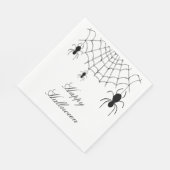 Serviette En Papier Araignées d'Halloween Éffrayant noir blanc (Coin)
