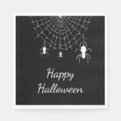 Serviette En Papier Araignées gothiques Simple Noir Blanc Joyeux Hallo (Devant)