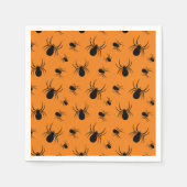 Serviette En Papier Araignées Halloween motif noir et orange (Devant)