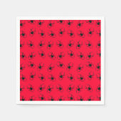 Serviette En Papier Araignées noires en rouge (Devant)
